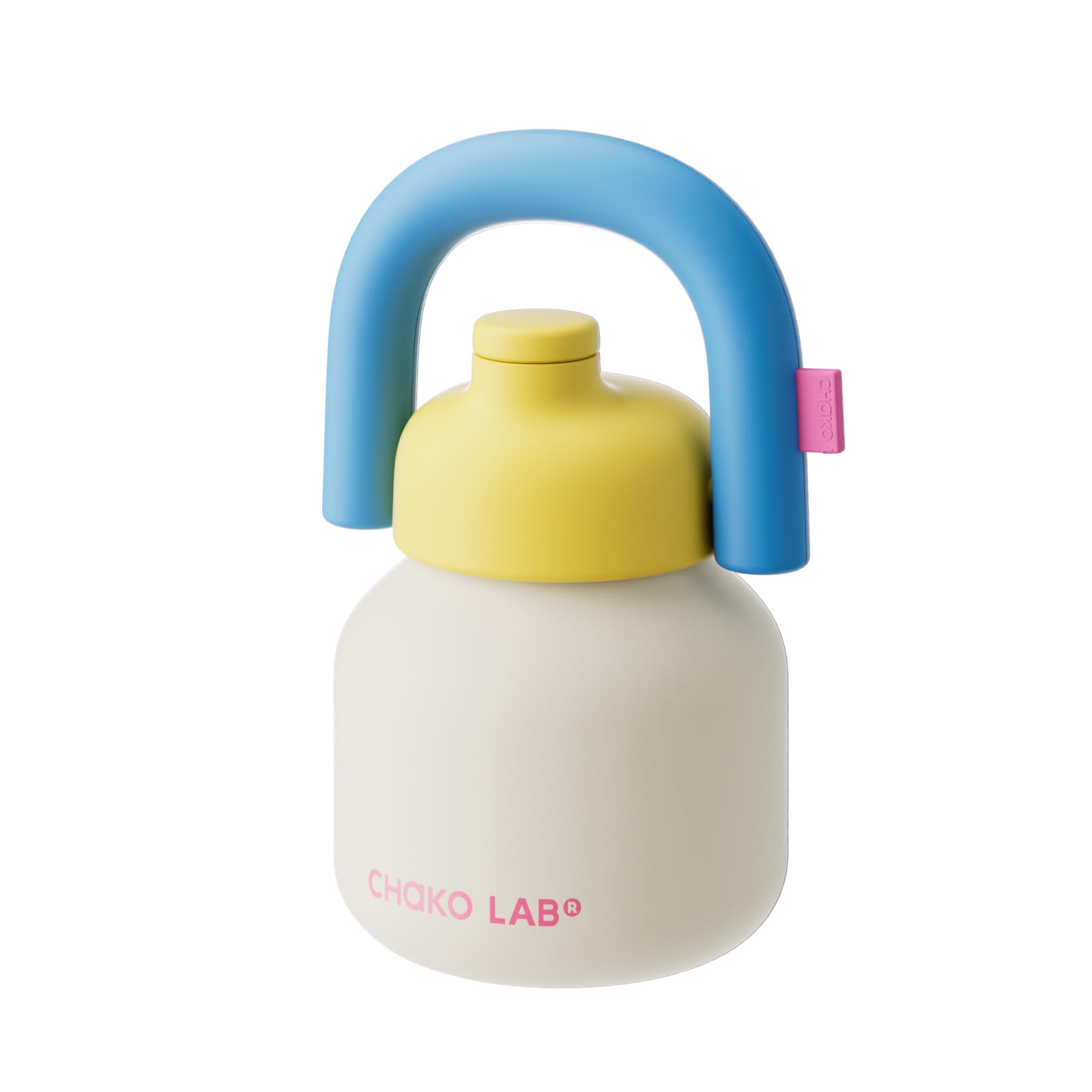 CHAKO LAB Water Bottle with Straw and Carry Handle | Wide Mouth vacuum insulated stainless steel Bottles | Reusable, leak-proof and BPA-free | 33oz(Green&Orange)