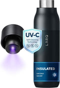 LARQ Bottle PureVis 17 oz - Self-Cleaning and Insulated Stainless Steel Water Bottle with UV Water Purifier and Award-winning Design | Reusable & Travel Friendly, Obsidian Black