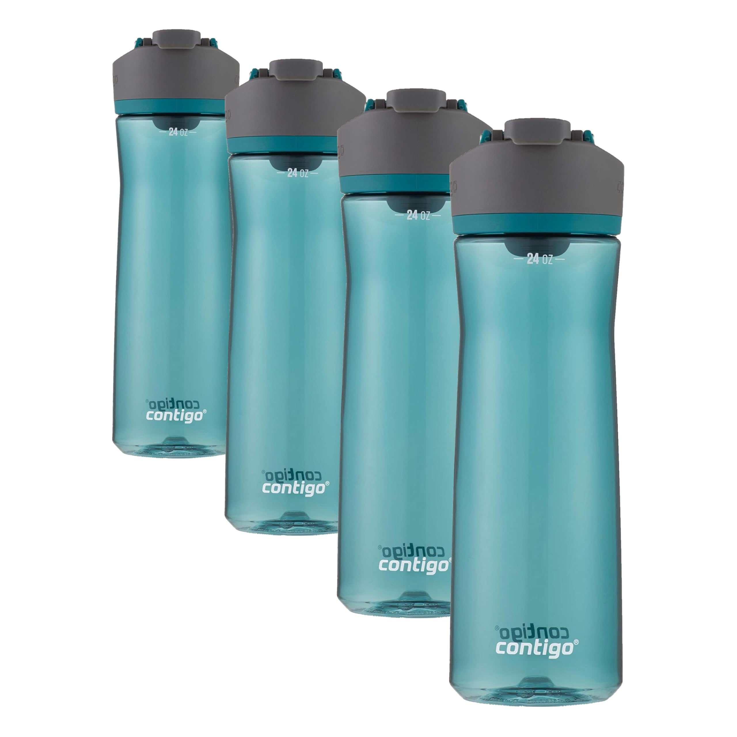 Contigo AUTOSEAL Cortland 24oz Water Bottle BPA-Free Plastic Spill Leak-Proof Lid and Carry Handle Dishwasher Safe Spirulina