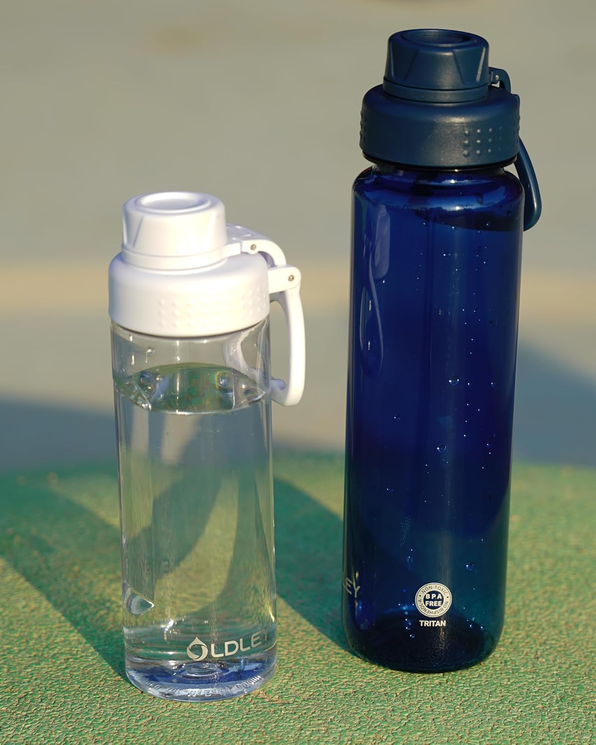 OLDLEY Water Bottles 20oz BPA Free Tritan Water Bottle with Carry Handle and Spout Lid, Leakproof Kids Water Bottle for Home,Travel, School, Outdoors, Transparent